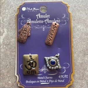 Blue Moon Amulet Metal Charms Set